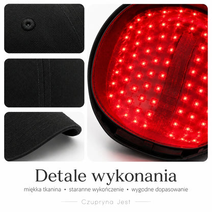 Czupryna Jest ™ Czapka LED z czerwonym światłem do pielęgnacji skóry głowy
